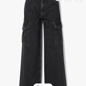 Agolde Black Wide Leg Jeans Minka